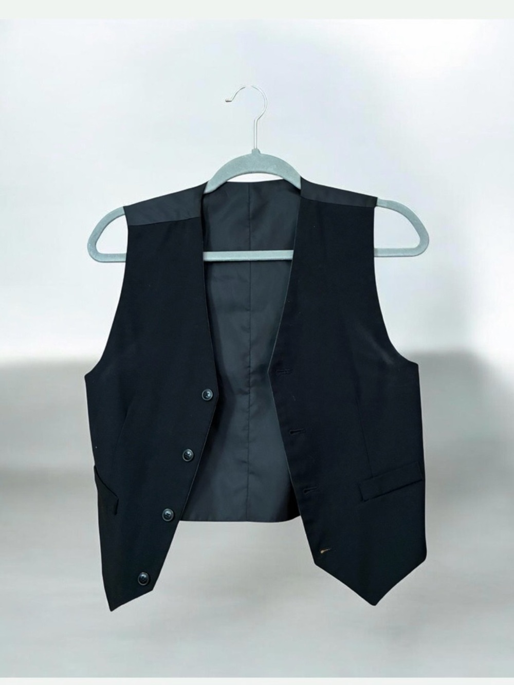 Black/Grey reversible Dress Vest - Classic Formal Waistcoat